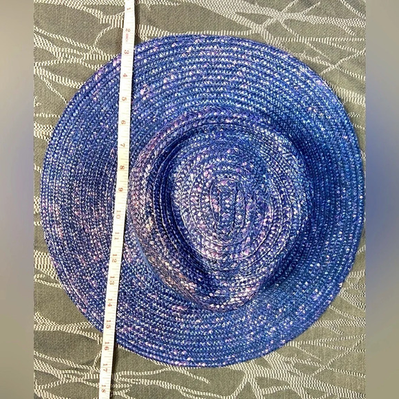 Brixton - Joanna Hat- Wide-brim Straw  Hat - Pacific Blue w/ Purple Undertones. - Picture 12 of 16